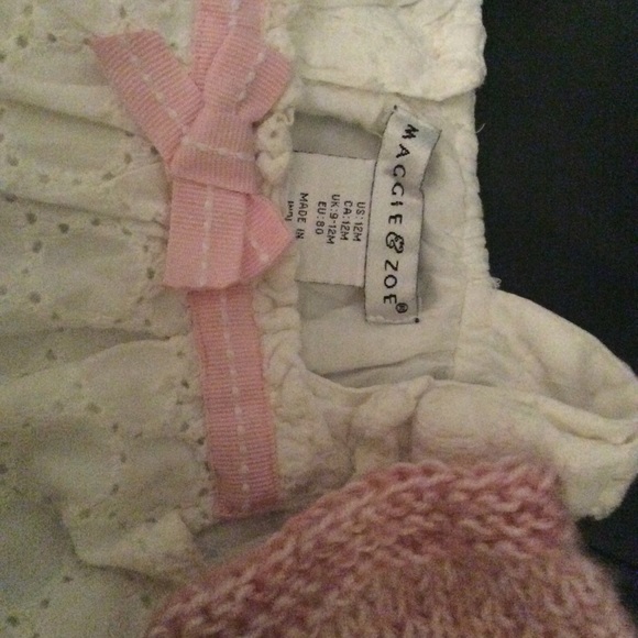 Maggie and Zoe eyelet Dress ~ Pink Crochet sweater - Picture 3 of 8